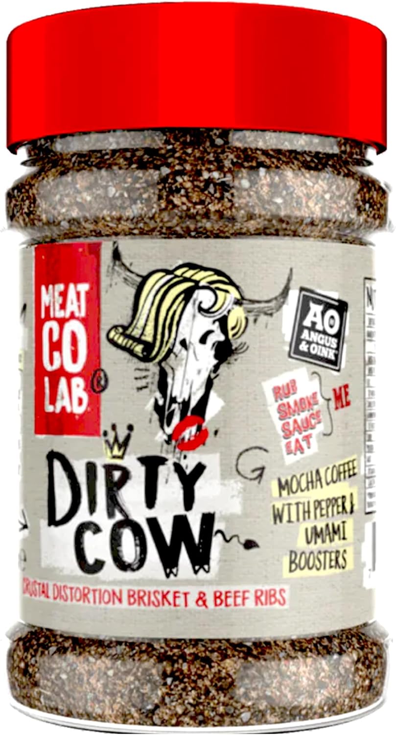 DIRTY COW BEEF BBQ RUB | Maximum Crustal Distortion & Super Bark Power | Perfect for Brisket & Beef Ribs | Fresh Coffee, Javanese Sugar, Chipotle & More | GLUTEN FREE | Unmatched Flavor Force | 220g