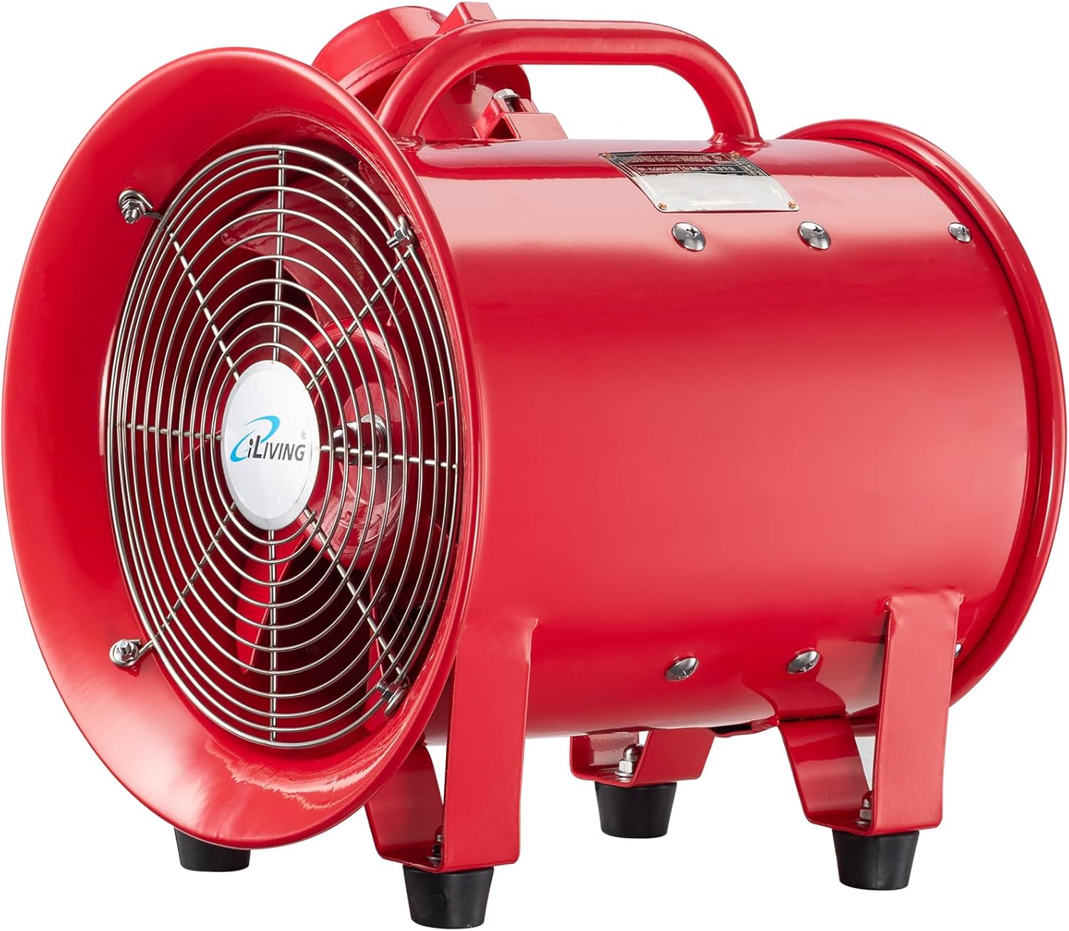 iLiving - ILG8EF10EX Explosion Proof Utility High Velocity Blower, Fume Extractor, Portable Exhaust and Ventilator Fan, Air Ventilation with 1943 CFM, 3300 RPM (10 Inch)