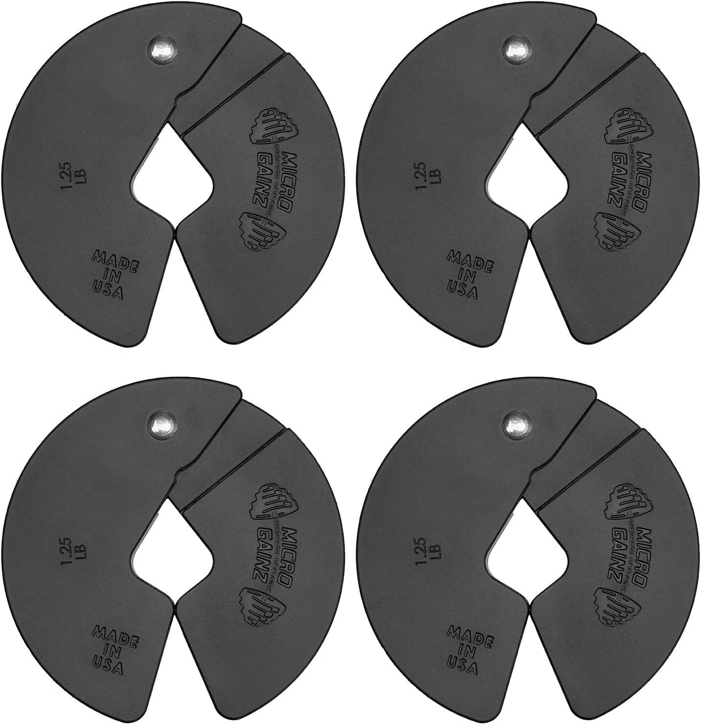Micro Gainz Dumbbell Fractional 1.25lb Weight Plate, Ideal for Micro Loading, (Choose Color) 4 Piece Fractional Weight Plates, Designed for Dumbbell Training, Made In USA