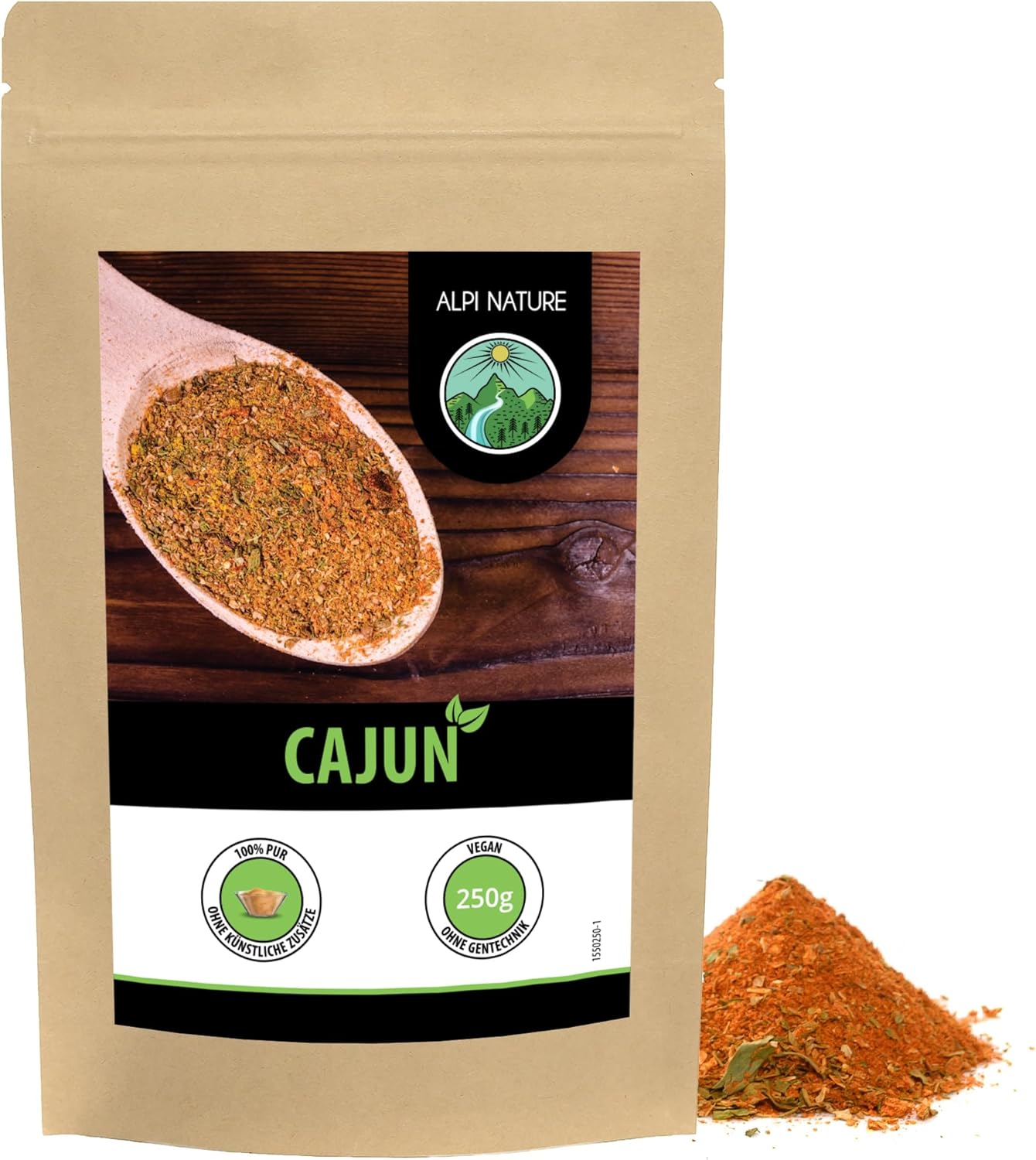 Cajun Seasoning 250g 8.8 oz by Alpi Nature, Cajun Spice Mix, Spicy Blend for Cooking, Indian Spices