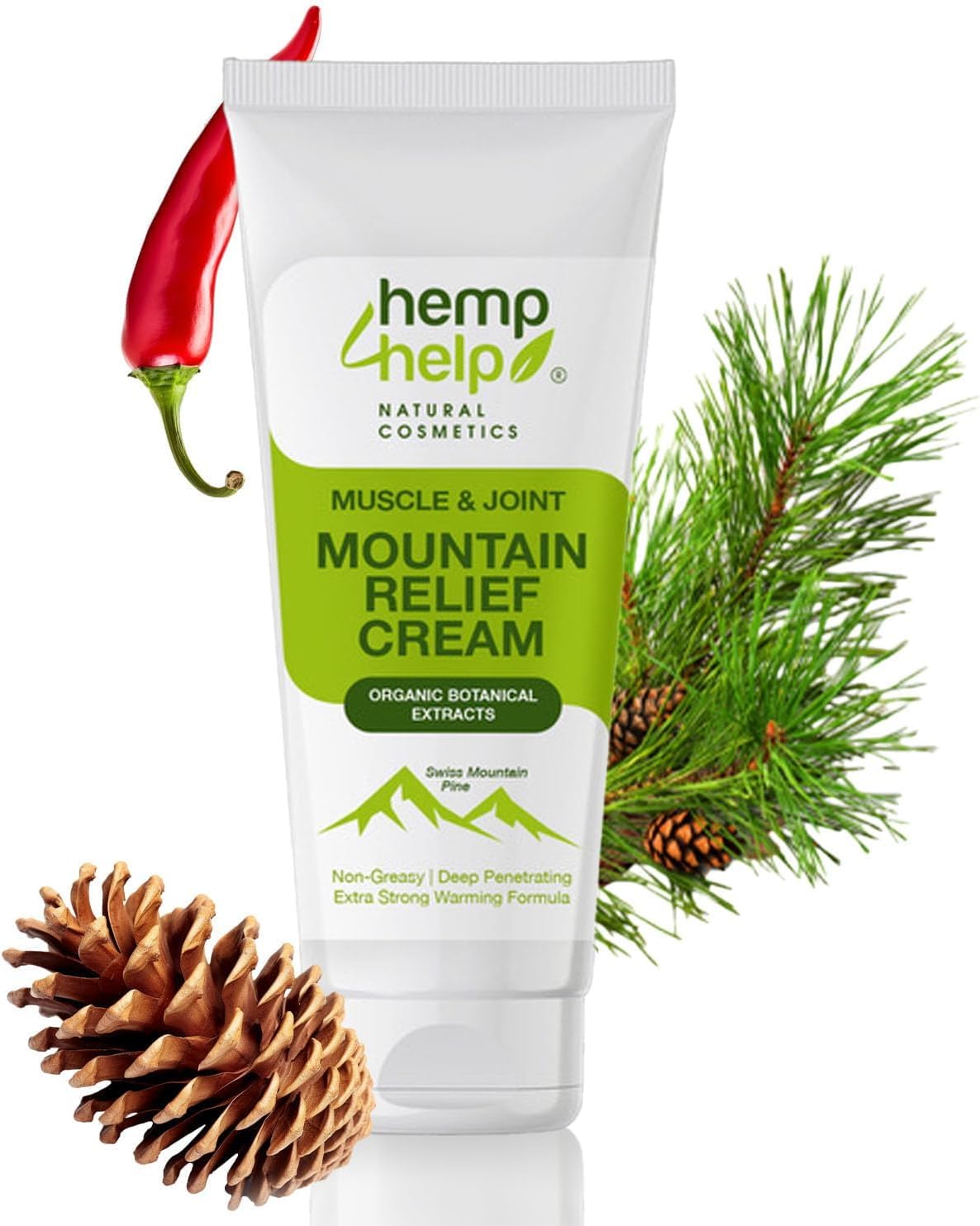 Mountain Deep Heat Cream - Powerful Organic Relief for Muscle & Joint Pain, Fast-Acting Formula for Active Lifestyles 200ml - Cruelty Free - Vegan - Organic