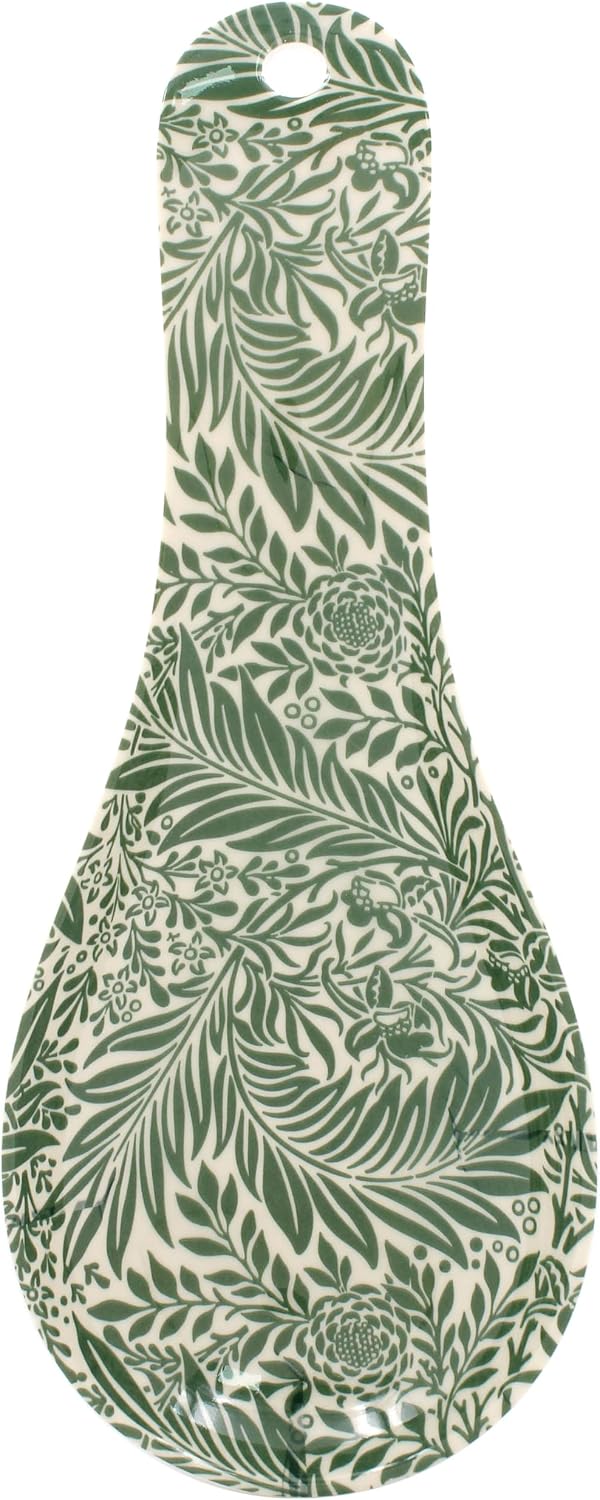 The Leonardo Collection William Morris Larkspur Spoon Rest | Durable Spoon Rest Kitchen for Spoons | Tea Spoon Holder for Kicthen & Home | Ideal Utensils Holder & Teaspoon Rest Gift for Women & Men