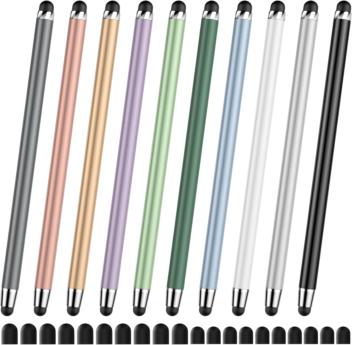 10 PCS Stylus,Stylus Pen for Touchscreen,Stylus 2-in-1 High Sensitivity & Precision Suitable for All Touch Screens of iPhone/ipad/Android Tablets(10 Stylus Pen + 20 Tips)