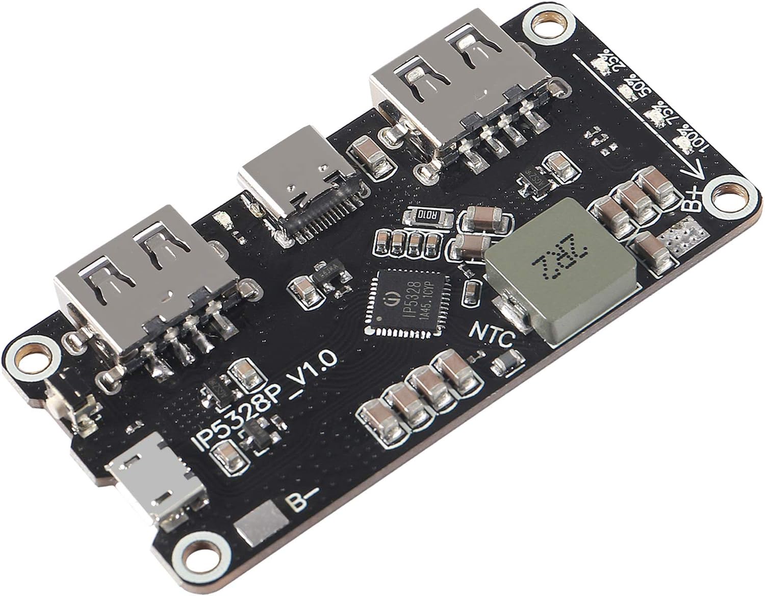 IP5328P Boost Charging Module Dual USB 18650 Battery Fast Charger Treasure Tpye-c 3.7V to 5V 9V 12V Step up Fast Quick Charger Circuit Board QC2.0 QC3.0 Mobile Power Main Board
