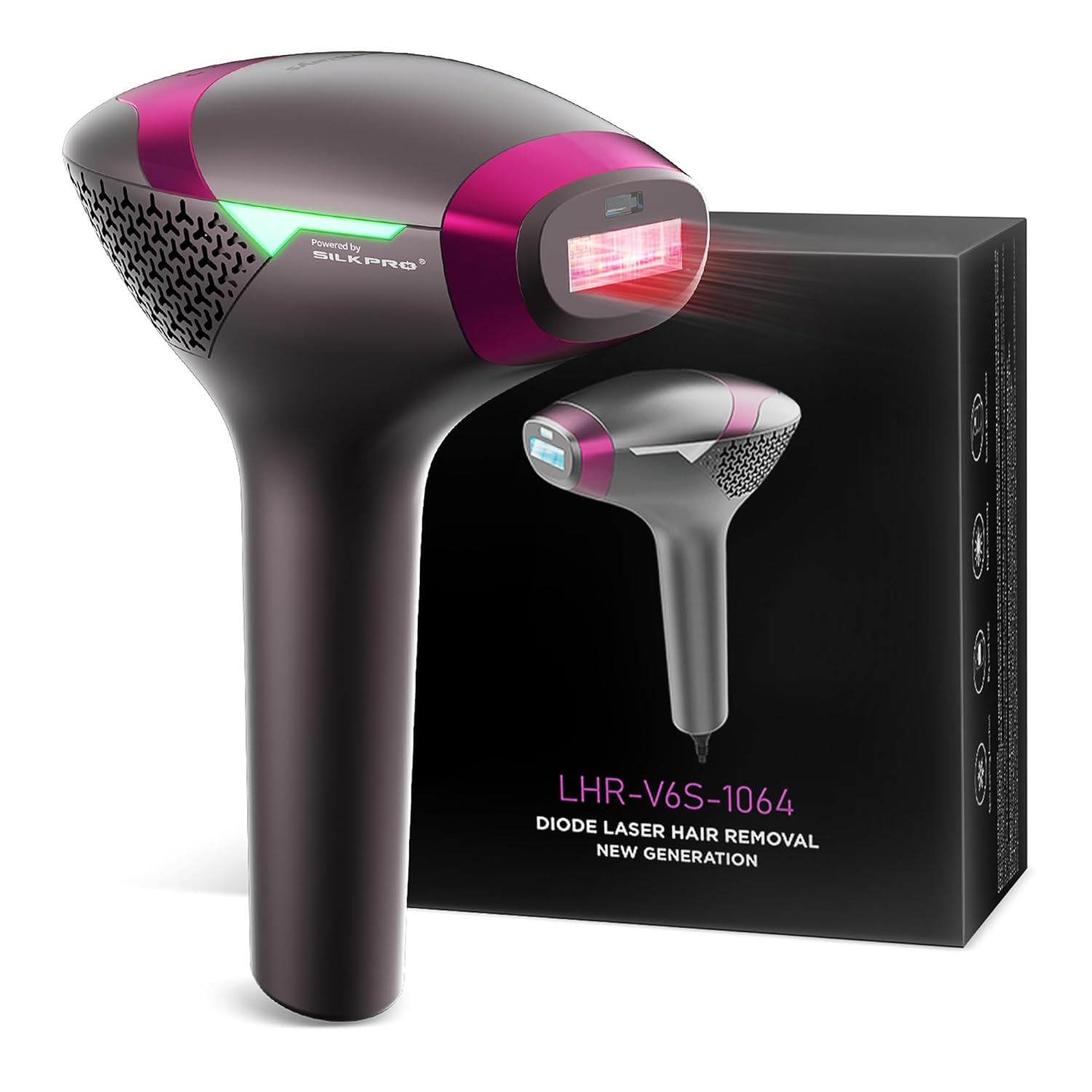 Upgrated Diode Laser Hair Removal for Dark Skin Tones, DermRays 1064nm Laser Hair Removal, Permanent Reduction in Hair Regrowth for Women and Men, V6S Suitable for Deep Skin Tone