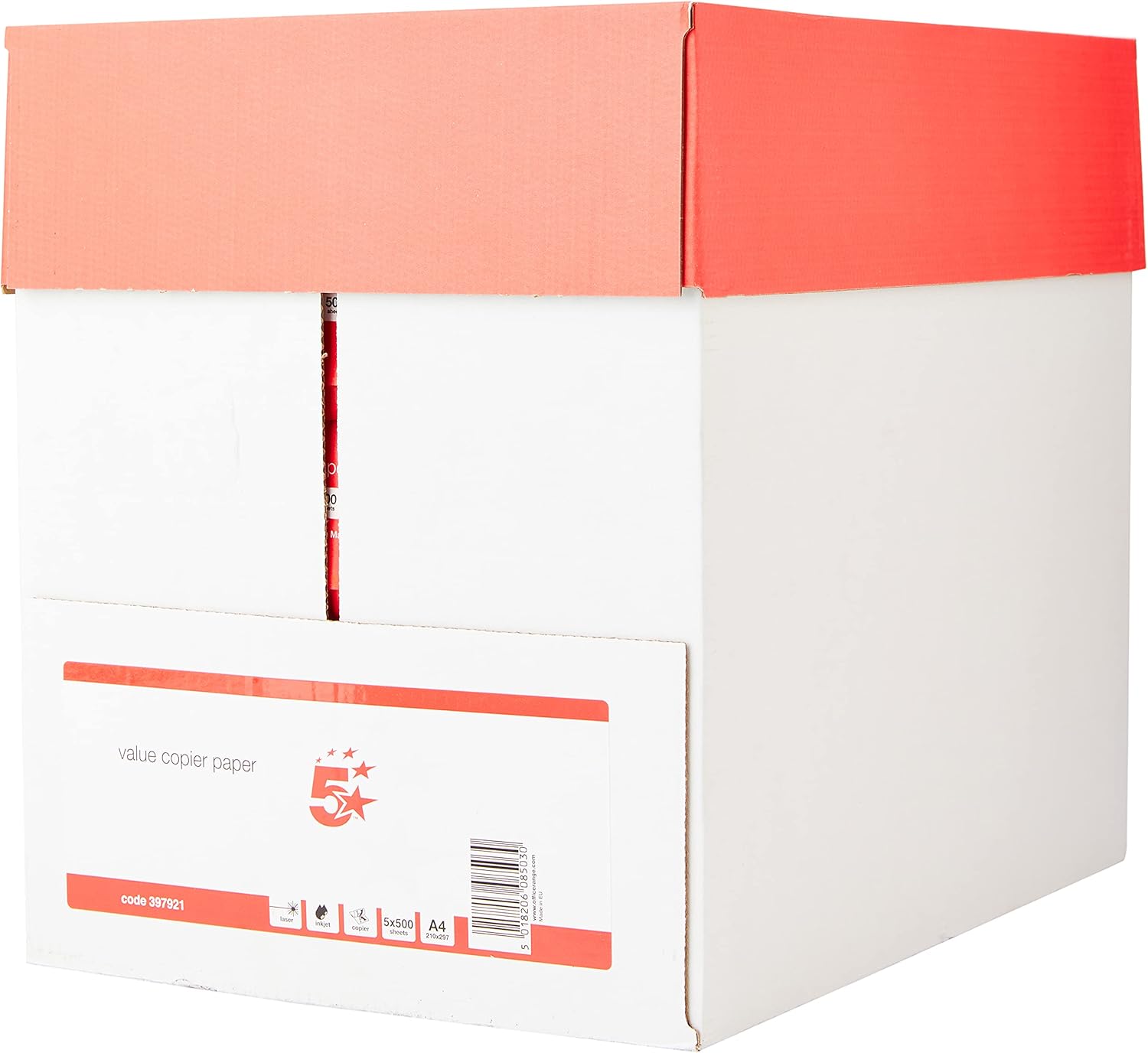 5 Star Value Copier Paper Ream-Wrapped FSC 80gsm A4 White - 5 x 500 Sheets