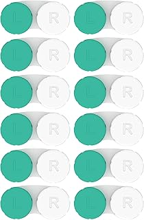 Contact Lens Cases 12 Pack. One Year Bulk Supply. Protect Your Eyes by Changing Your Lens Case Monthly (Green)