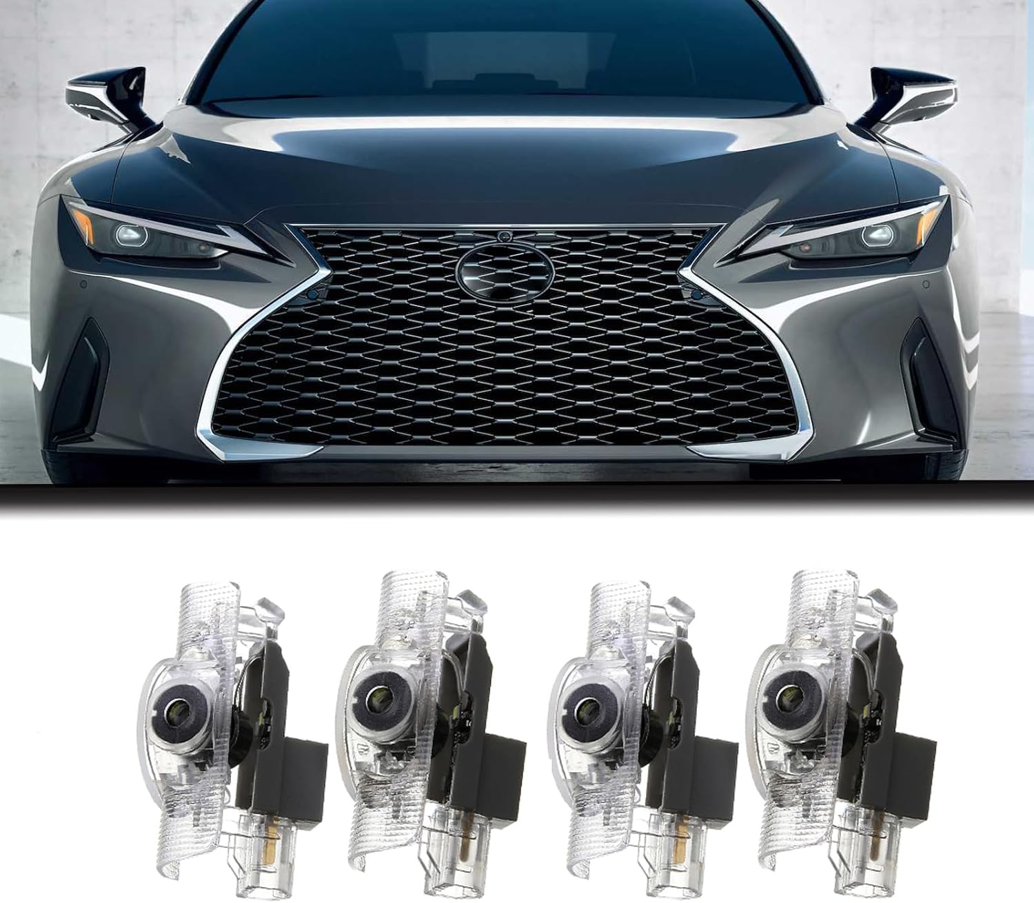 4Pcs Car Door Lights Logo Projector,Never Fade HD LED Door Welcome Projector Lights Compatible with LS/ES/IS/LX/RX/GS/GX/RC Car Accessories,3D Ghost Shadow Lamp