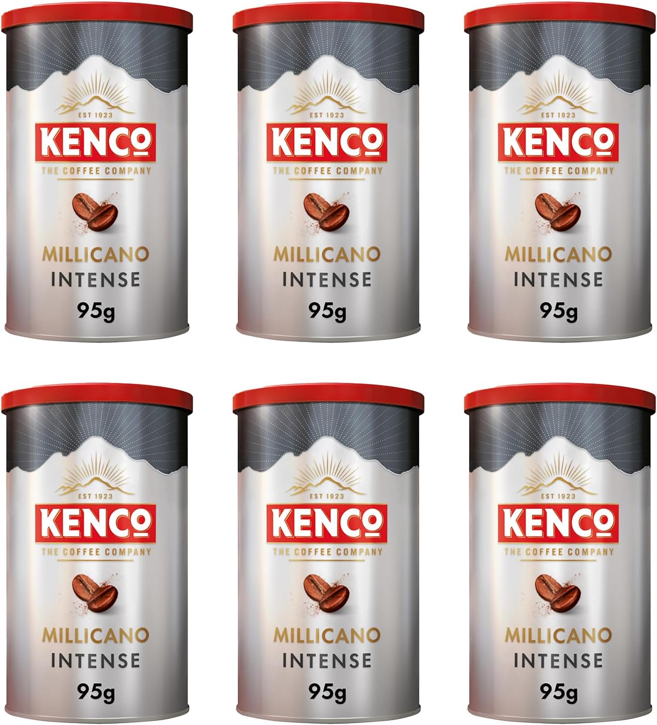 Kenco Millicano Intense Instant Coffee 95g (Pack of 6 Tins, Total 570g)