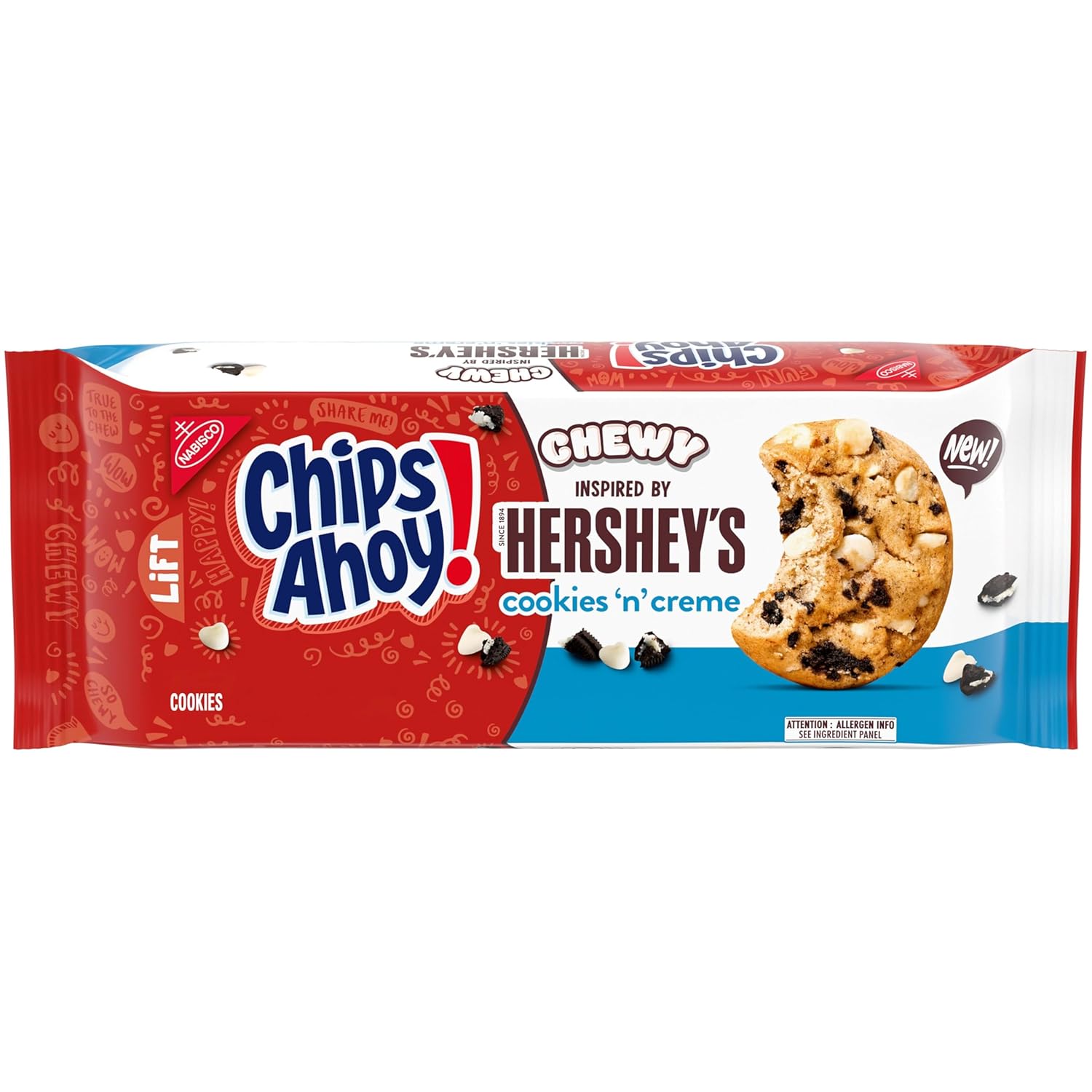 CHIPS AHOY! Chewy Hershey's Cookies 'n' Creme Bar-Inspired Cookies, 9.58 oz