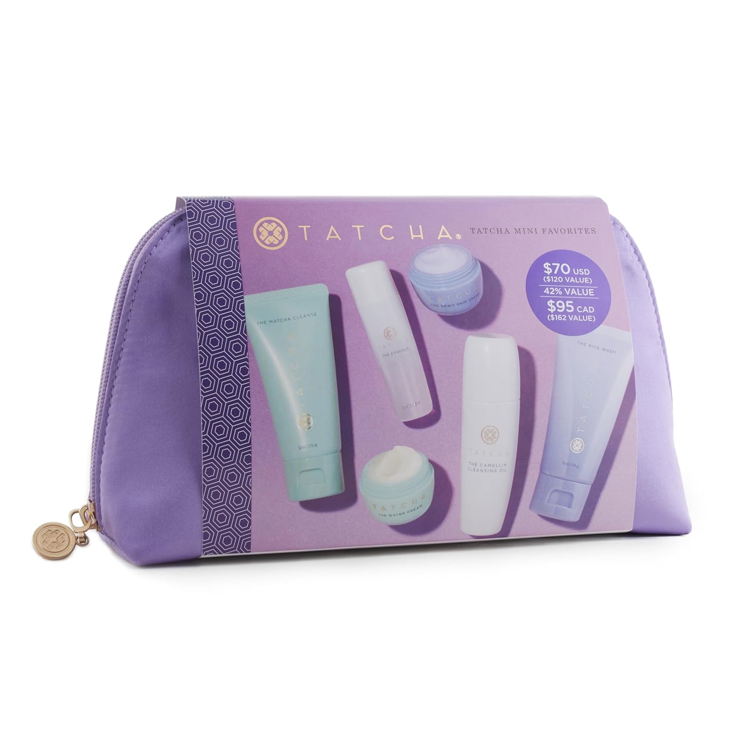 Tatcha Mini Favorites Set, Travel size Cleansers, Essence, and Moisturizers ($120 Value)