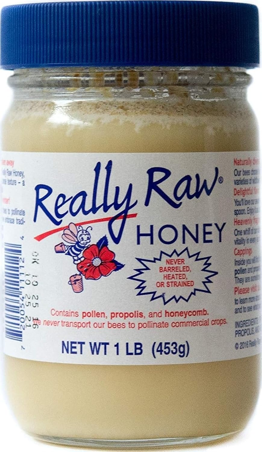 Really Raw Honey, Straight from the Hive, Never Heated or Filtered, Harvested from Small USA Family Farms, Smooth and Dense (16 Ounce)