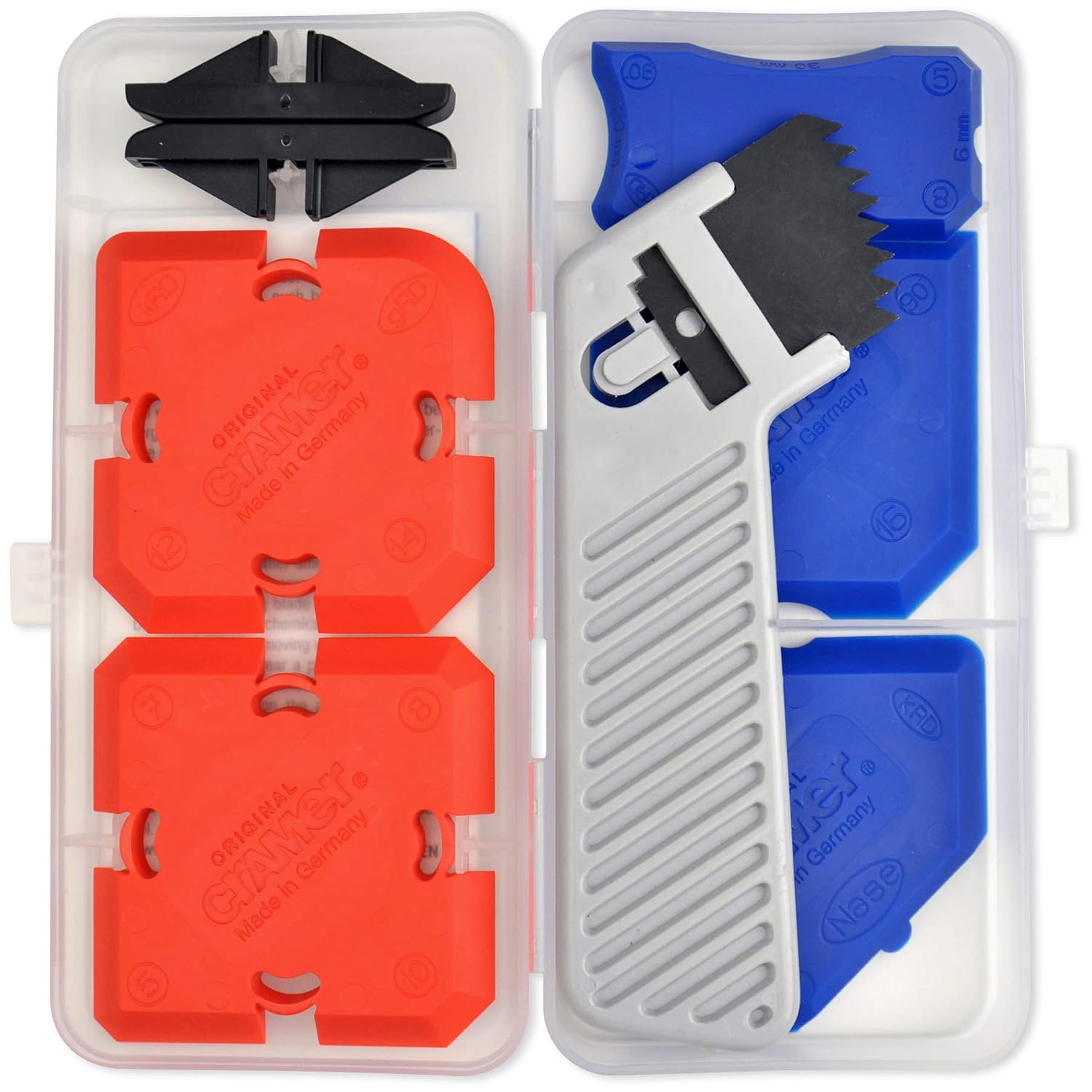 Cramer 40407 Grouting & Silicone Profiling Kit 7- Professional Tool Kit with Sealant Finishing Tools and Caulk Removal Tools | Sealant Finishing & Caulk Removal Tools for Smooth 5 Profiling, 2 Guides & 3-Blade Remover for Precise Silicone Joint Repair