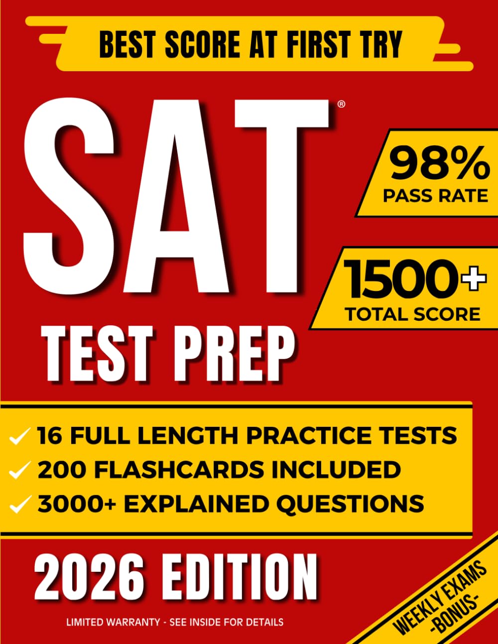 Digital SAT Test Prep: The Most Complete Study Guide to Ace the SAT Exam and Achieve Your Best Score by Mastering Adaptive Questions | Includes 5 Full-Length Practice Tests and EXTRA Weekly Exams