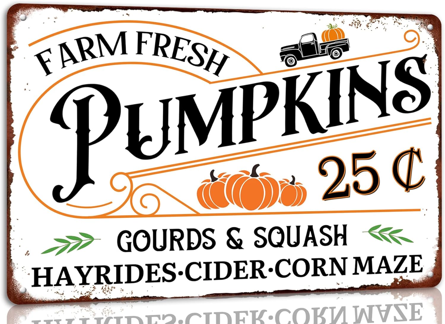 Farm Fresh Pumpkins Gourds Squash Vintage Metal Tin Signs Pumpkins Patch Outdoor Decor Pumpkin Lover Fall Decor 6x8 Inch