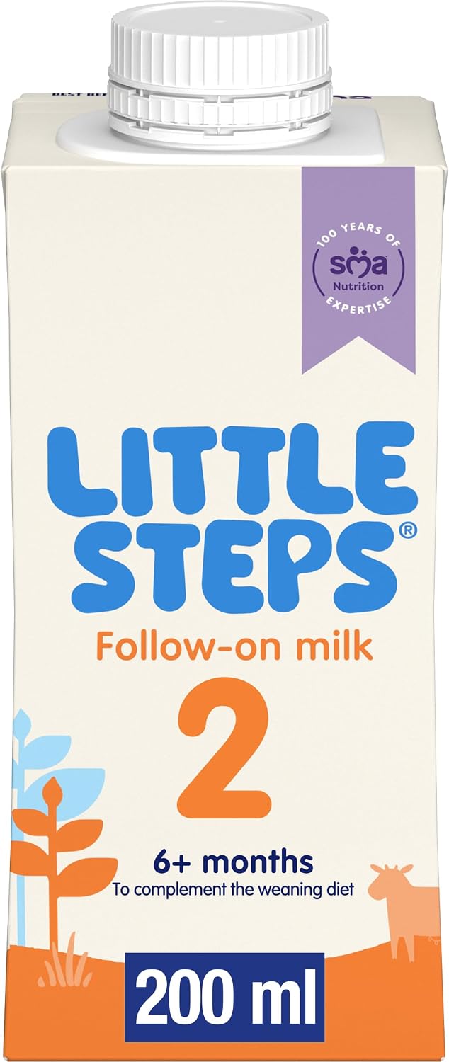 SMA Little Steps by Ready To Drink Follow-On Baby Milk 6 months+ Ready-to-use formula milk 200ml (Pack of 12)