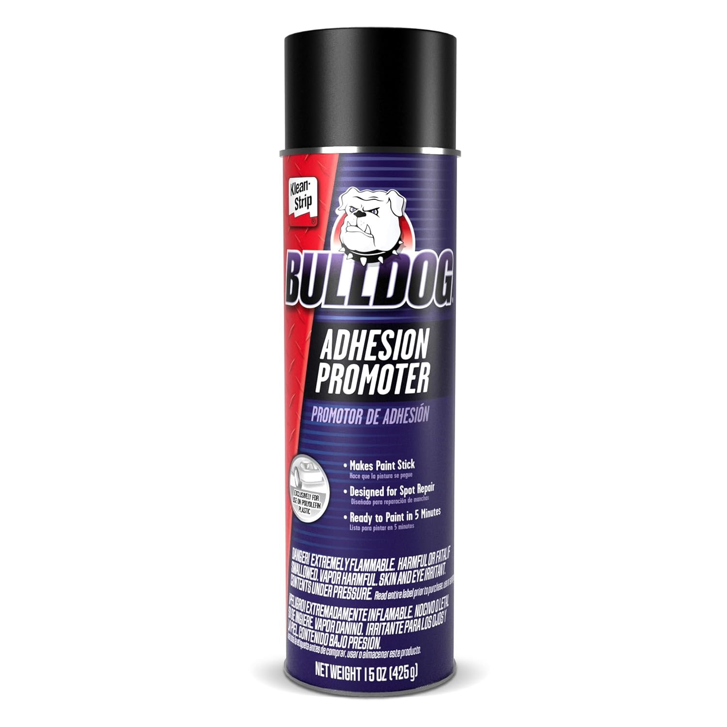 Klean-Strip Bulldog Adhesion Promoter for Polyolefin Plastic Quick Dry Adhesion Promoter for Paint Prep - Fills 320 Grit Scratches - 15 Ounce Aerosol