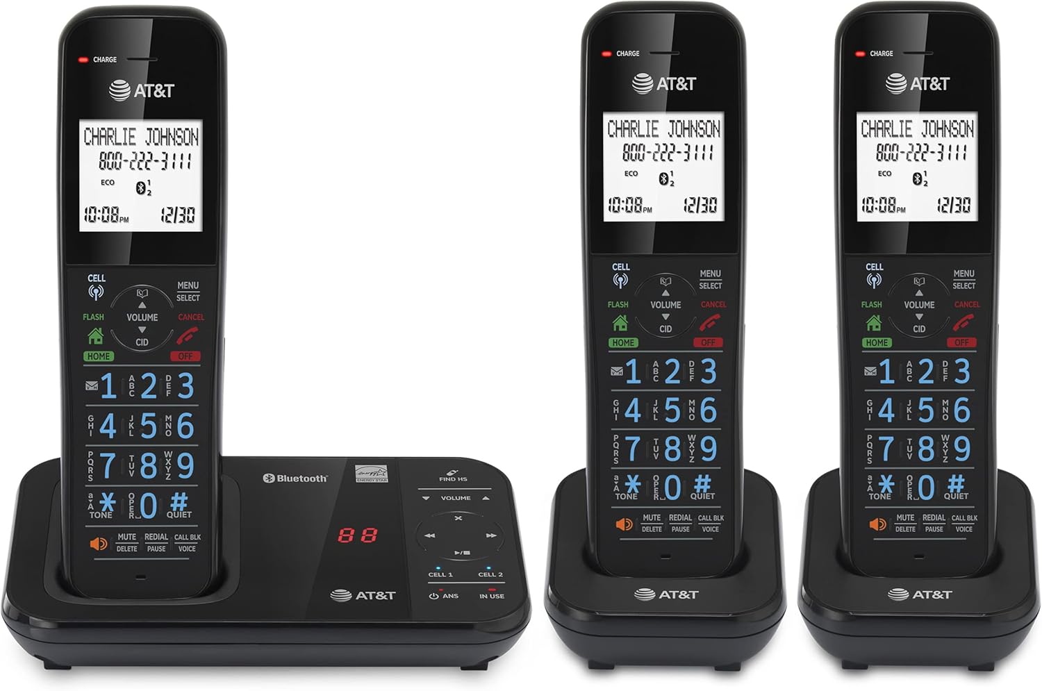 AT&T GL2113-31 Cordless Phone with Smart Call Blocker, Bluetooth Connect to Cell, Answering Machine, Full-Duplex Speakerphone