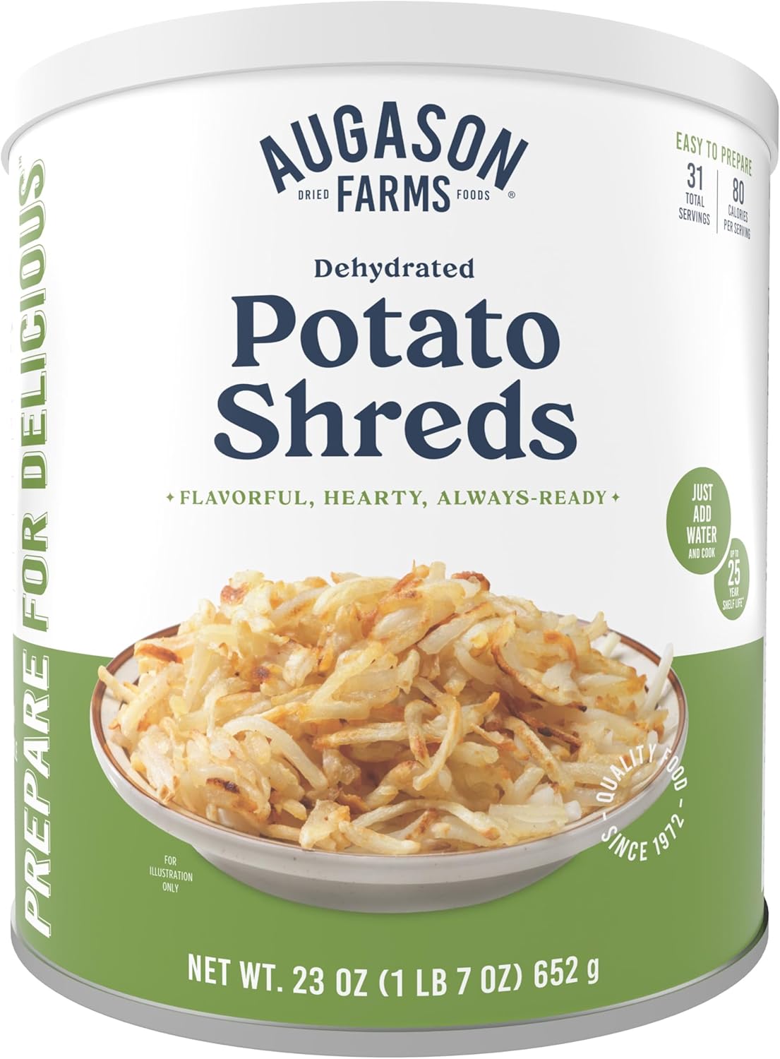 Augason Farms Dehydrated Potato Shreds Can, Emergency Food Supply, Everyday Meals, 31 Servings