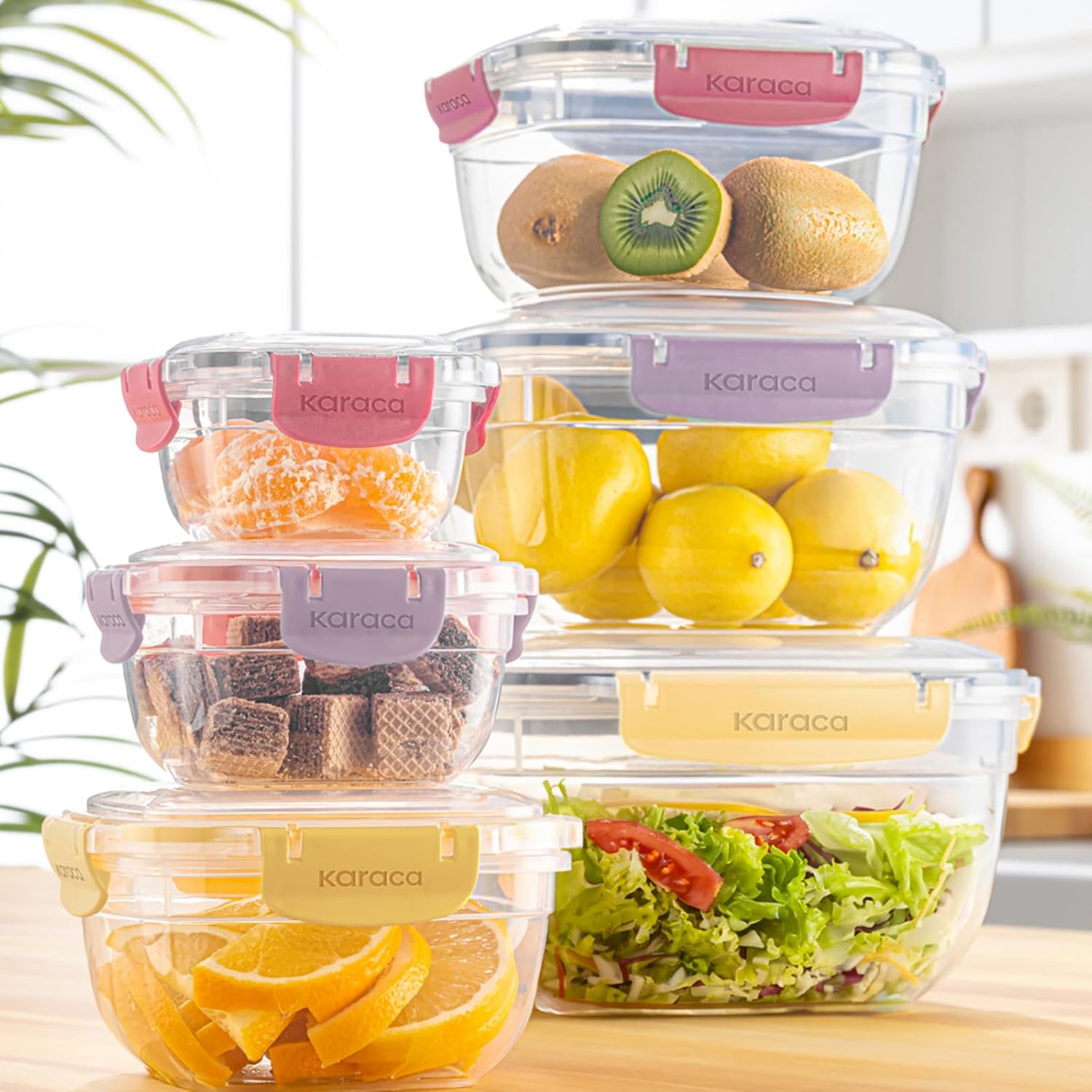 KARACA Locker Save 6 Piece Storage Container, Multi