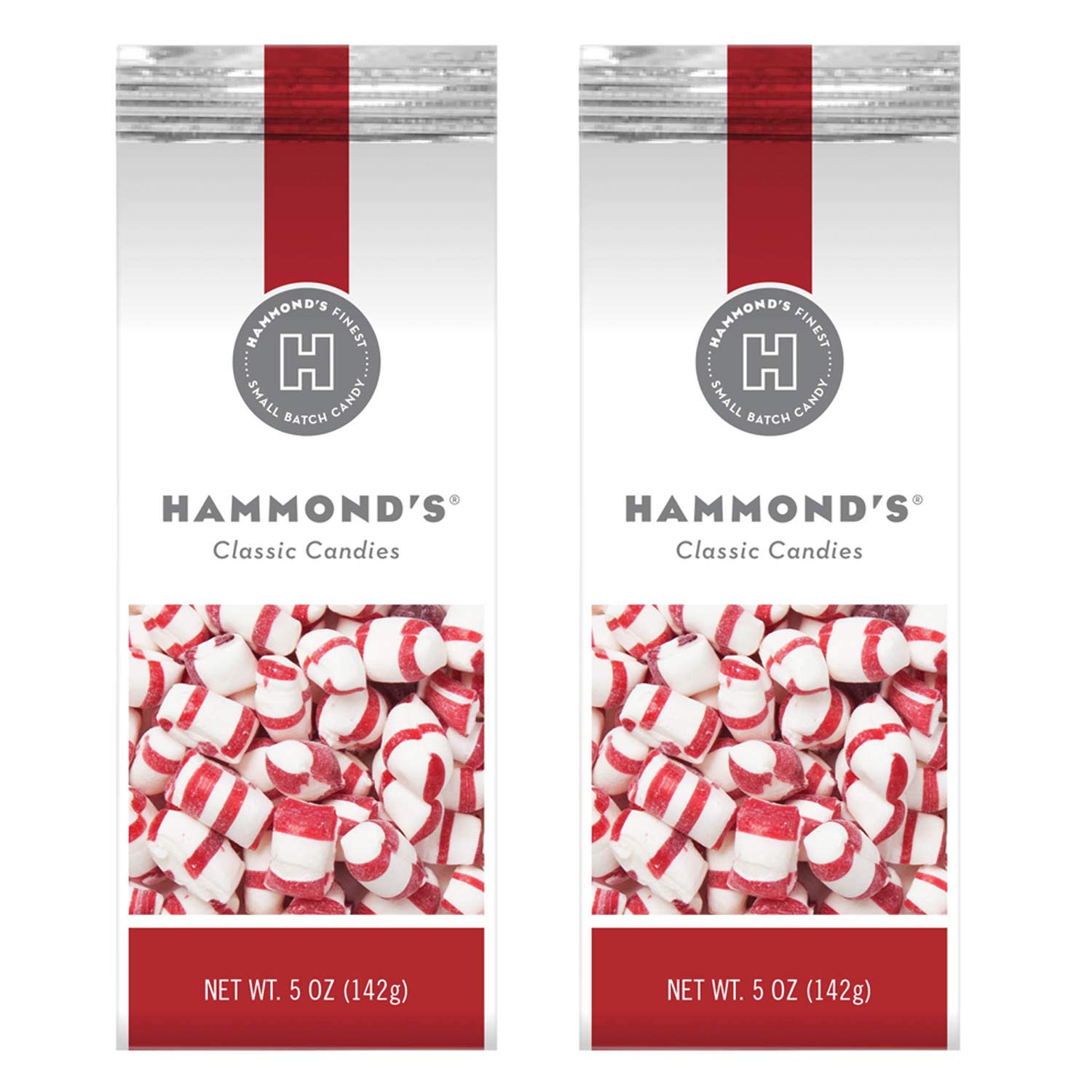 Hammond’s Candies - Peppermint Puffs - 2-5 Ounce Bags, Great for Holiday Events, Stocking Stuffers, Present Toppers and Holiday Office Party Gifts. Handcrafted in the USA