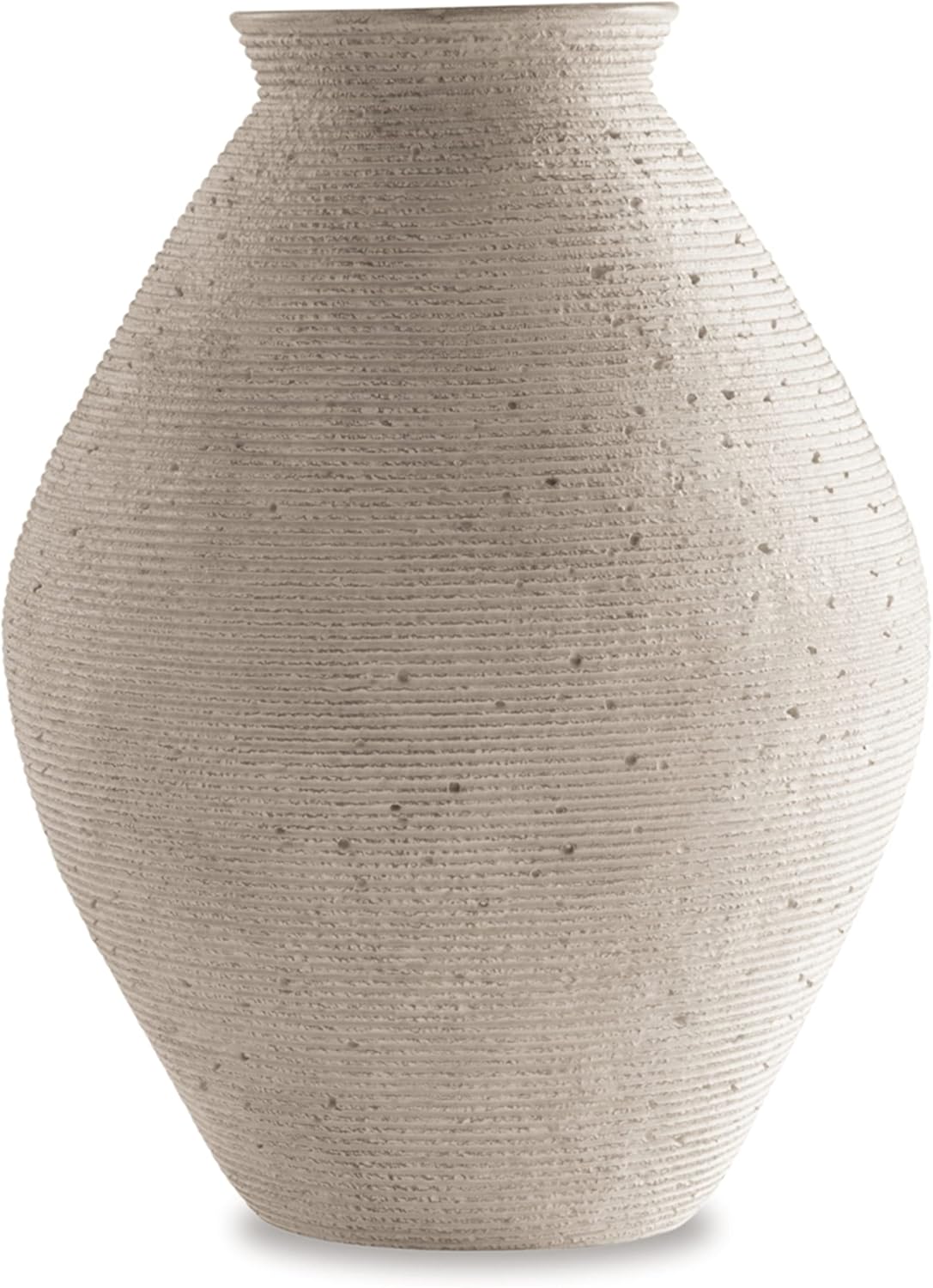 Signature Design by Ashley Hannela 17" Modern Distressed Polyresin Vase, Antique Tan