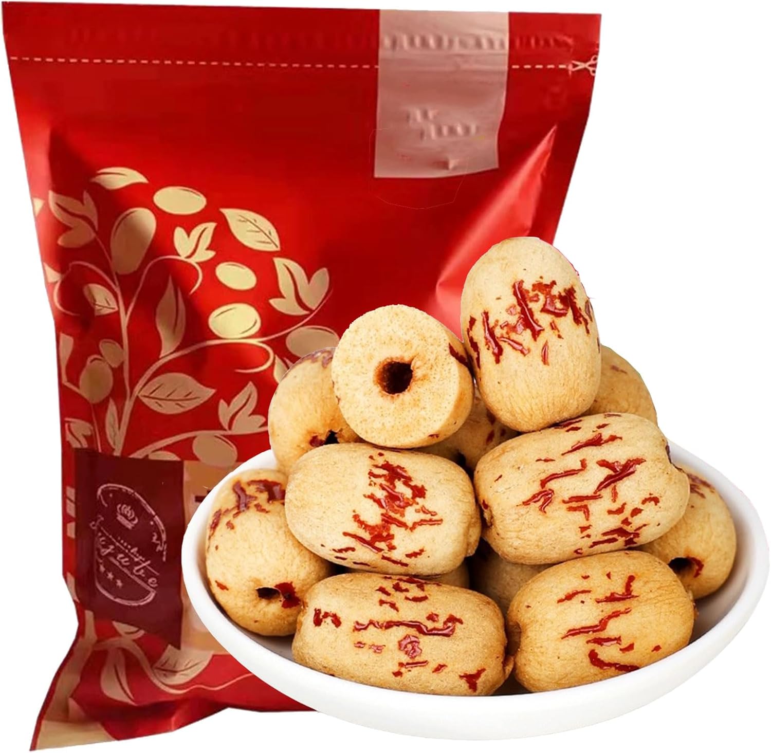 seedless Dried red Dates，Coreless Peeled Dried red Dates 500g，Sweet Dried Jujube Fruit for Snacking, Brewing Tea, Soup, Baking, Oatmeal