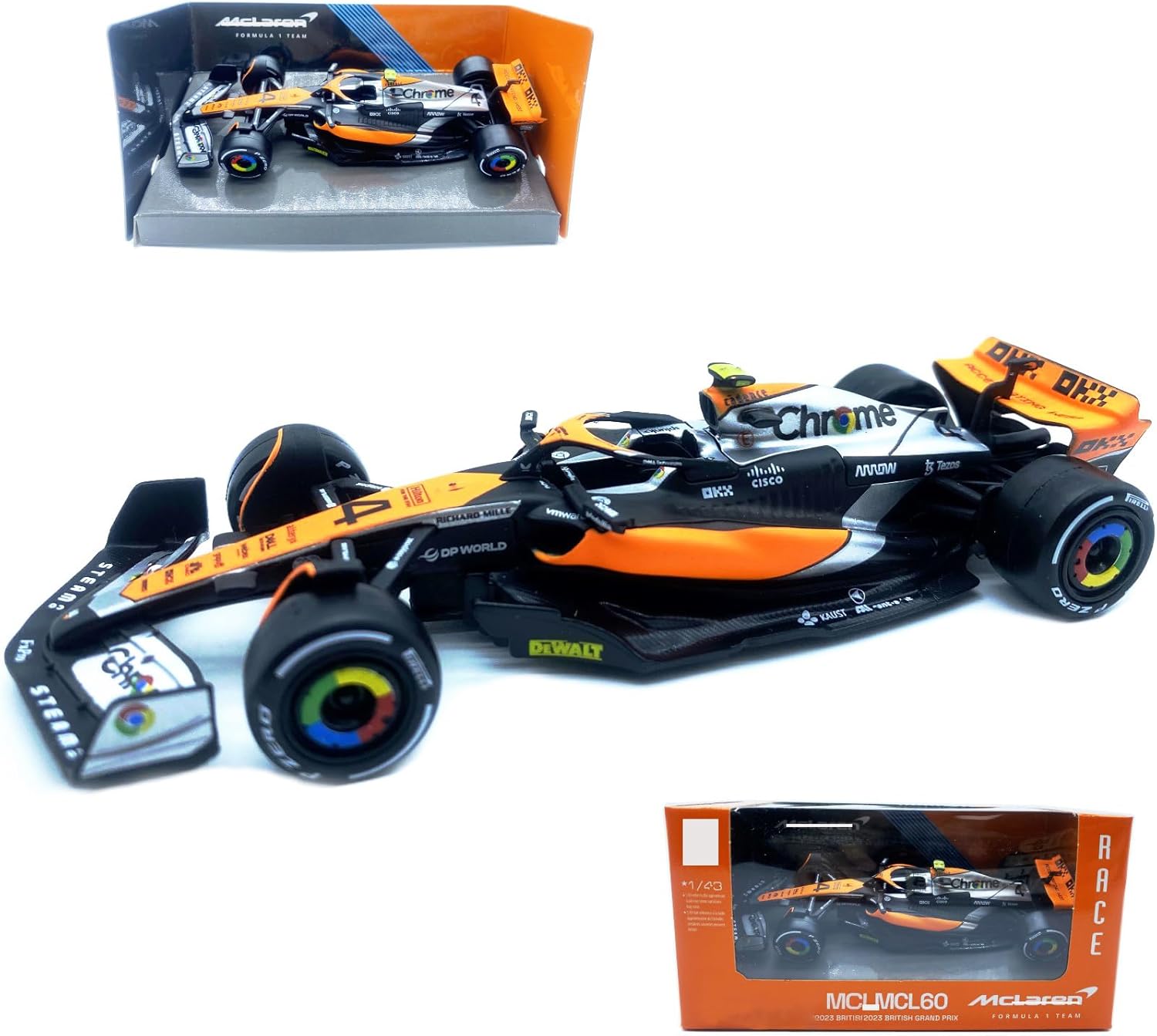 1/43 2023 F1 MCL60#4 British GP Lando Norris Alloy Racing Car Formula One Model Car Die Cast Adult Vehicle Collection