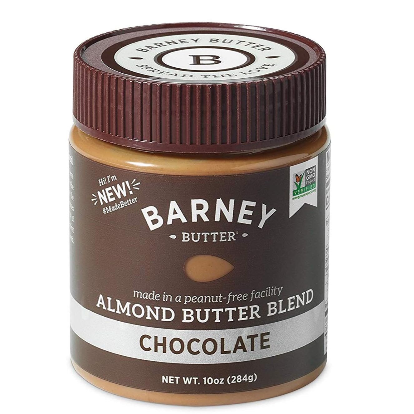 BARNEY Almond Butter, Paleo Friendly, KETO, Non-GMO, Skin-Free, Chocolate, 10 Oz