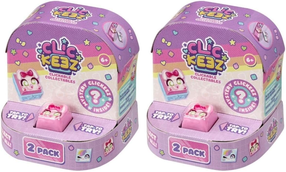 Twin Pack | Includes 2 Clickable Keyboard Collectibles! | 70 Characters To Find, Cute Themes & Rare Surprises | Girls Gifts and Collectables Ages 6+, Pastel (Pack of 2)