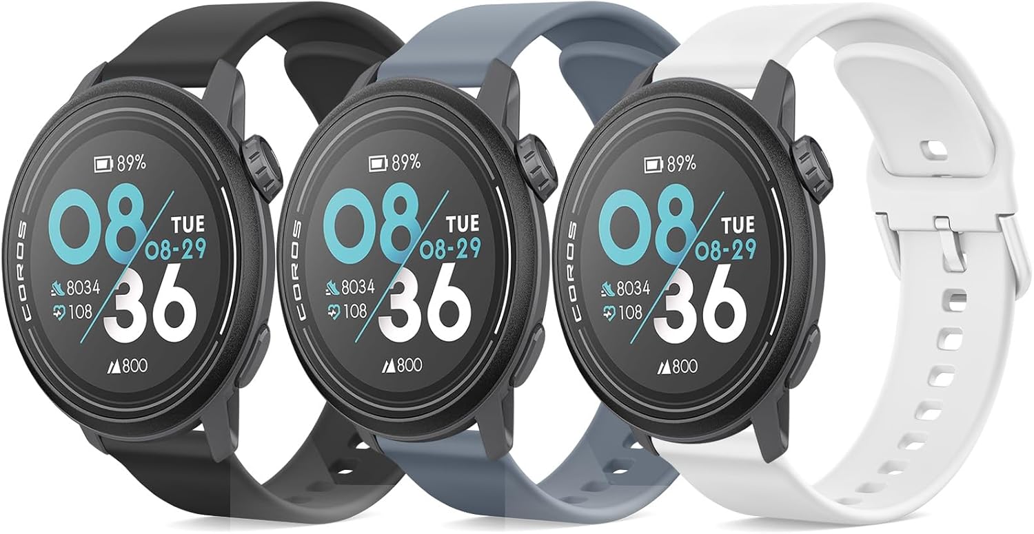 Meliya Bands for Coros Pace 3 / Apex 2 Pro/Apex Pro/Apex 46mm Smart Watch Bands, 22mm Soft TPU Sport Strap Replacement Band for Coros Pace 3 Watch