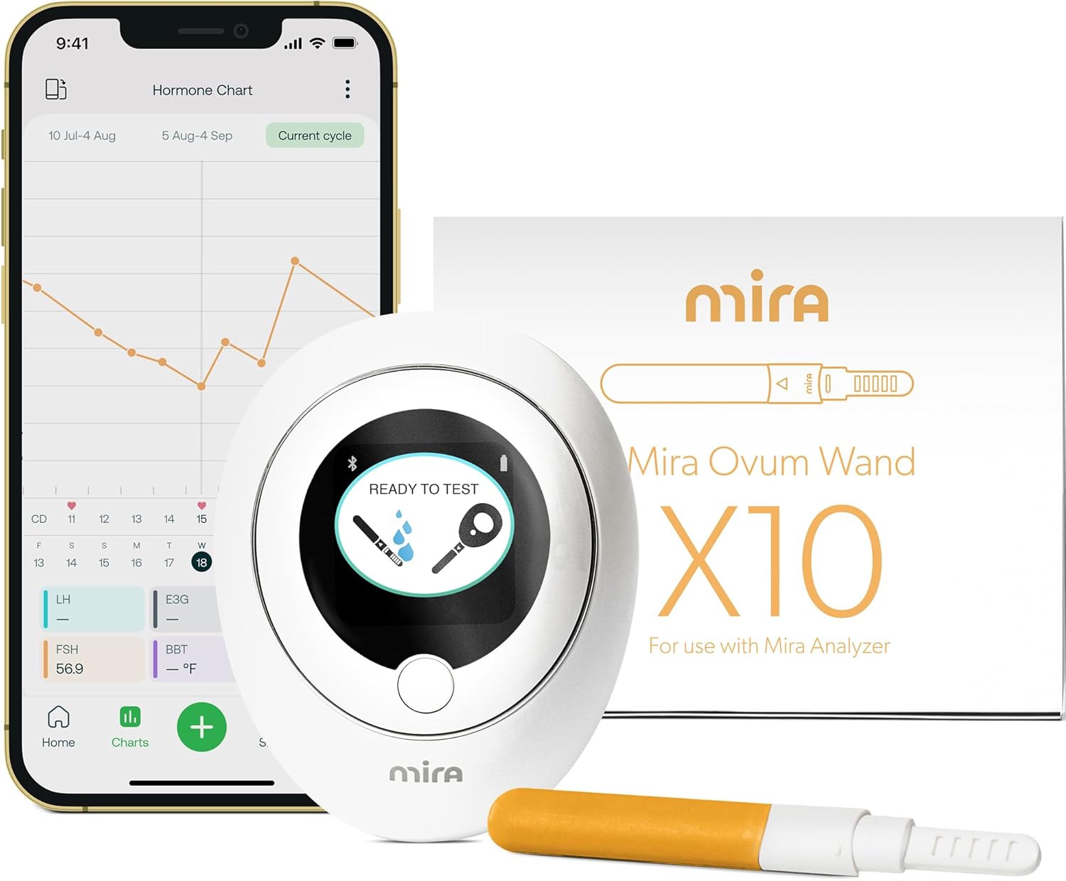 Mira Menopause and Perimenopause Test Kit for Women, Track Follicle Stimulating Hormone (FSH) Levels, Digital Fertility Tracker + 10 FSH Test Strips, Monitor Fertility Status at-Home with Mira App