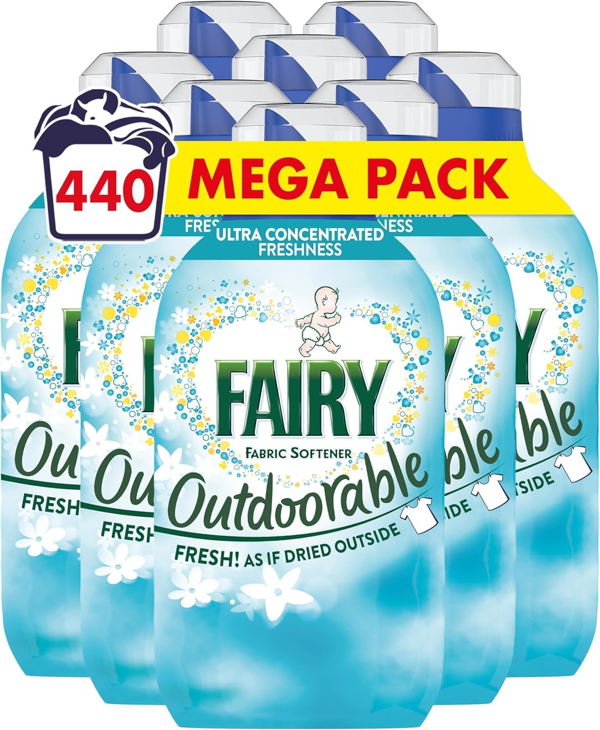 Fairy Outdoorable Fabric Conditioner 440 Washes, Ultra Concentrated Formula For Sensitive Skin & Dermatologically Tested