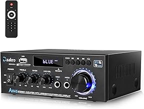 AK45 Stereo Audio Amplifier,300W Home 2 Channel Wireless Bluetooth 5.0 Power Amplifier System, Home Amplifiers FM Radio, USB, SD Card, with Remote Control Home Theater Audio Stereo System