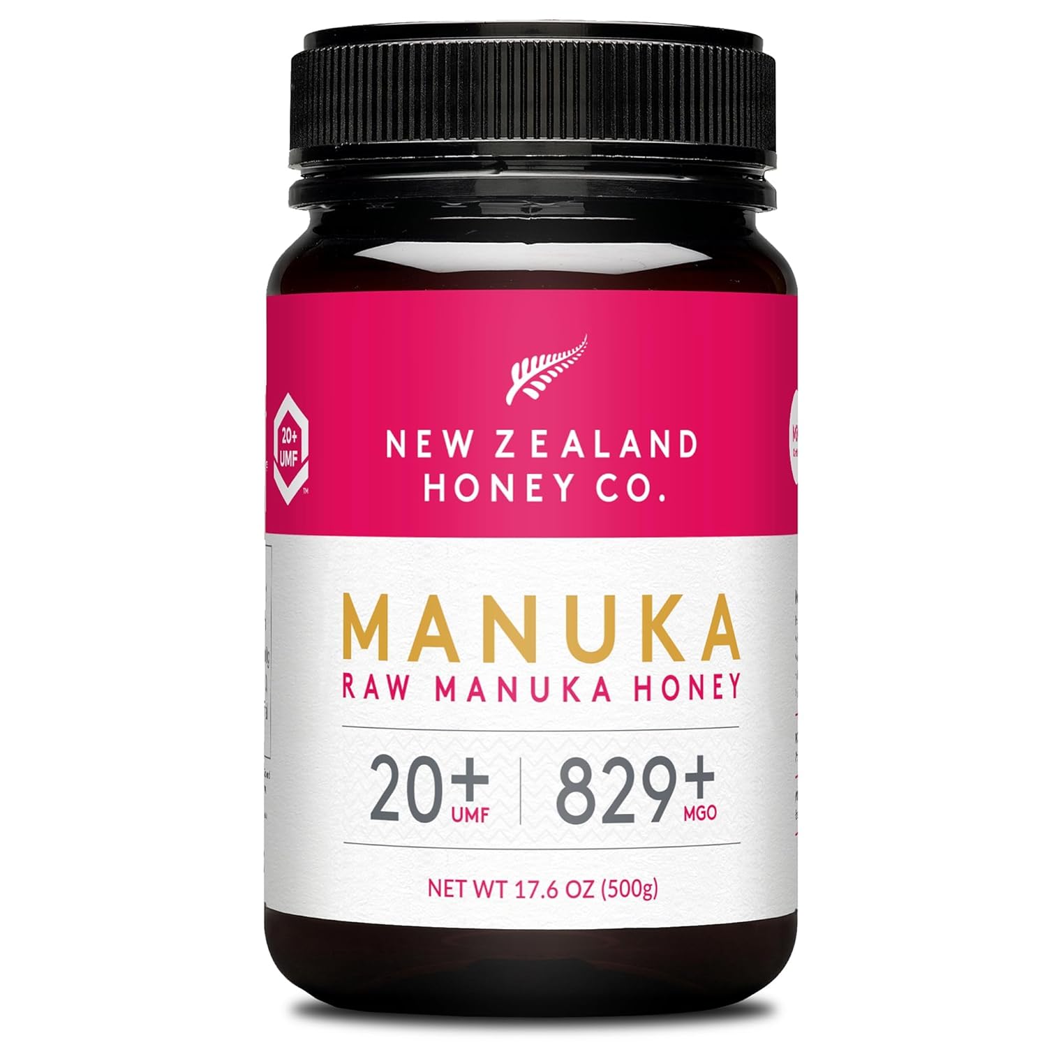 New Zealand Honey Co. Raw Manuka Honey UMF 20+ / MGO 829+ | UMF Certified | 17.6oz | Pure Raw Honey