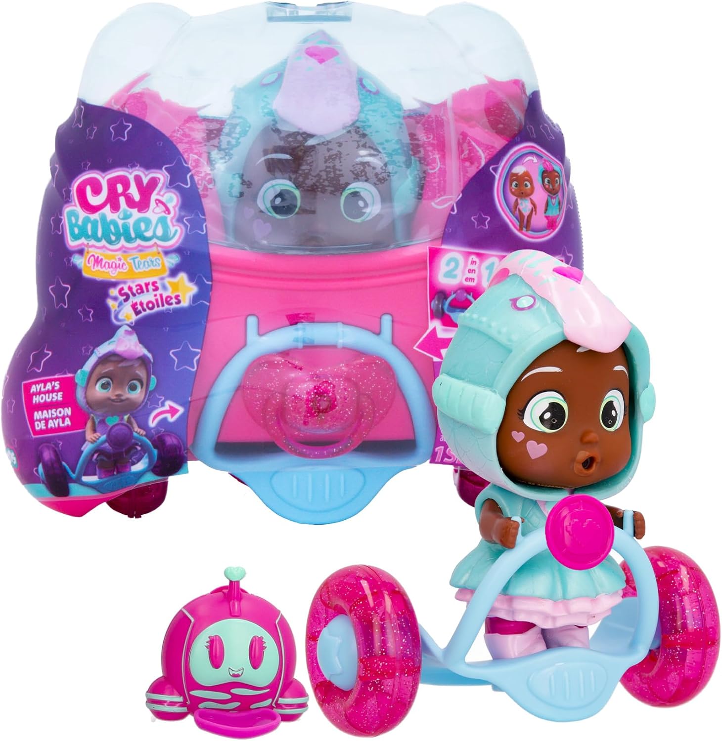 Cry Babies Magic Tears Stars Ayla's House - 11+ Surprise Accessories, Doll | Kids Age 3+