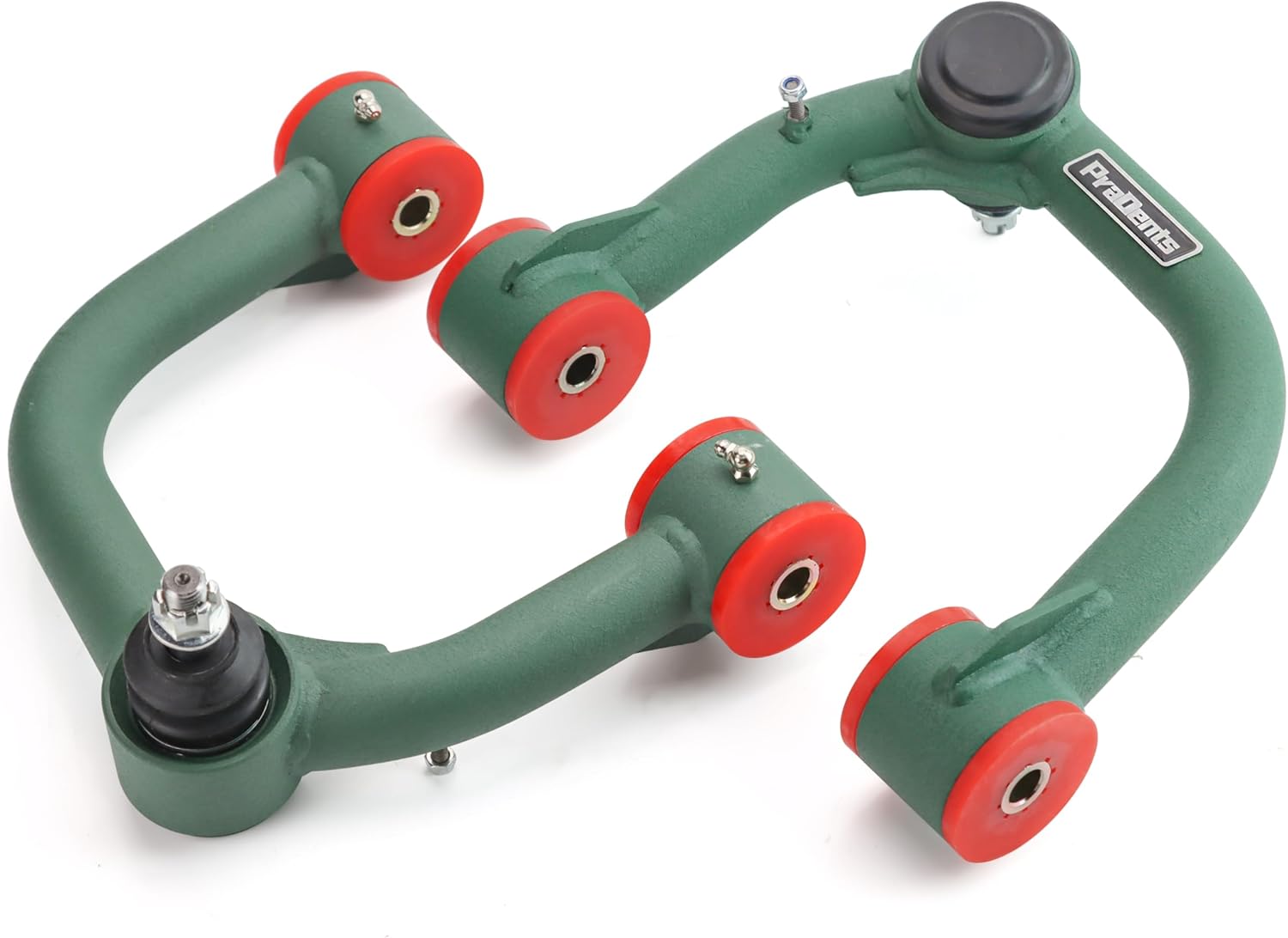 Front Upper Control Arms for 2003-2024 Toyota 4Runner, 2007-2014 Toyota FJ Cruiser, 2003-2009 Lexus GX470, 2010-2023 Lexus GX460, 2-4" Lift Suspension Tubular Arms with Ball Joint, Wrinkle Green
