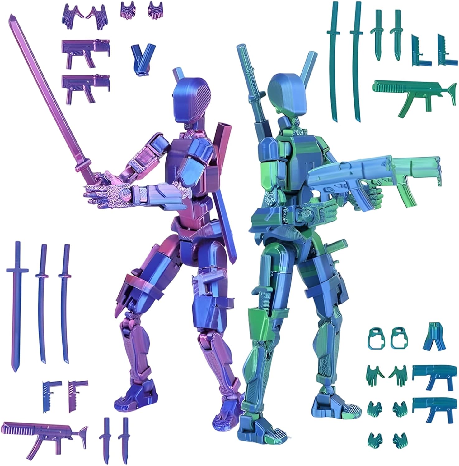 Action Figures Set, Multi-Jointed Robot Toys for boys, Desktop Decoration for Collectors and Enthusiasts, for Dynamic Play, Suitable as a commemorative gift