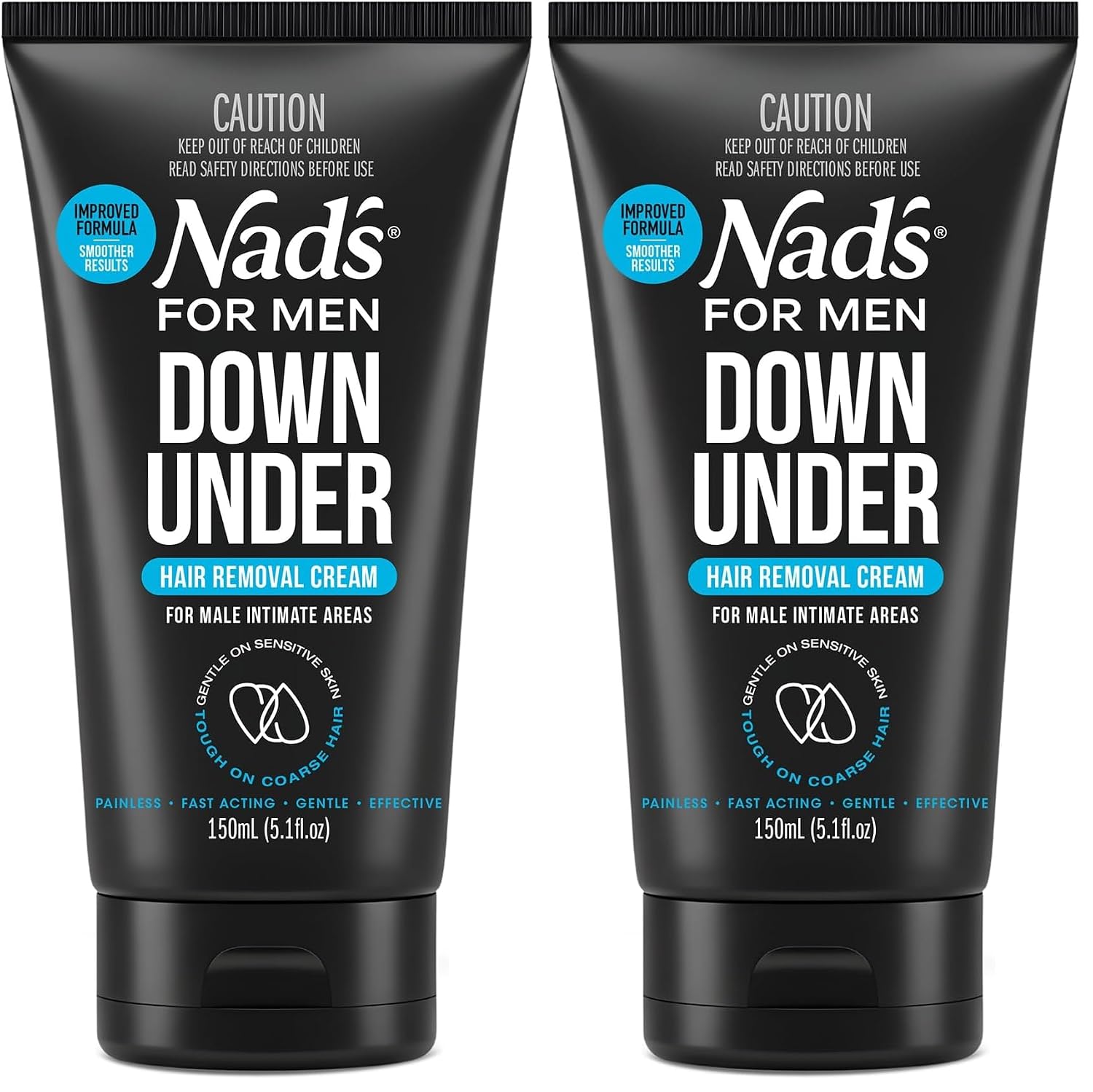 Nad's For Men Down Under Hair Removal Cream - Gentle Depilatory for Body, for Intimate areas, painless, soothing and suitable for all Skin and Hair types, Manscape 5.1 fl oz (Pack of 2)