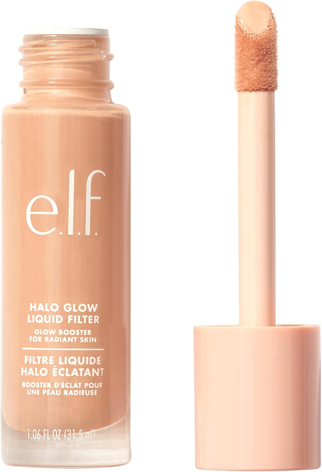 e.l.f. Halo Glow Liquid Filter, Complexion Booster For A Glowing, Soft-Focus Look, Infused With Hyaluronic Acid, Vegan & Cruelty-Free, 3 Light - Medium