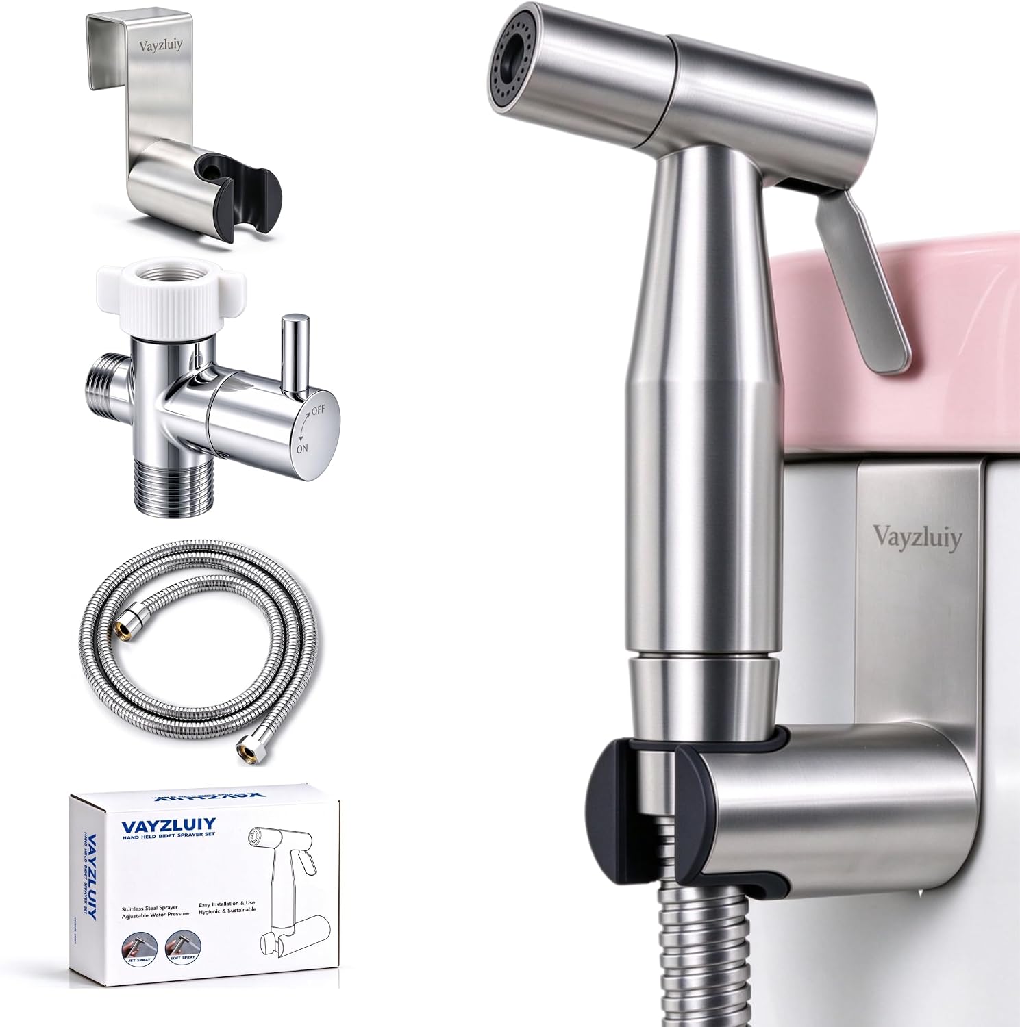 Vayzluiy Handheld Bidet Sprayer for Toilet, Adjustable Water Pressure