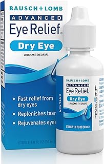 Bausch + Lomb Eye Drops for Dry Eyes, Advanced Eye Relief Lubricant Eye Drops, 1 Fl Oz, Moisturizing & Comforting Fast Acting Eye Drop, Gentle Tear Replenishing Formula