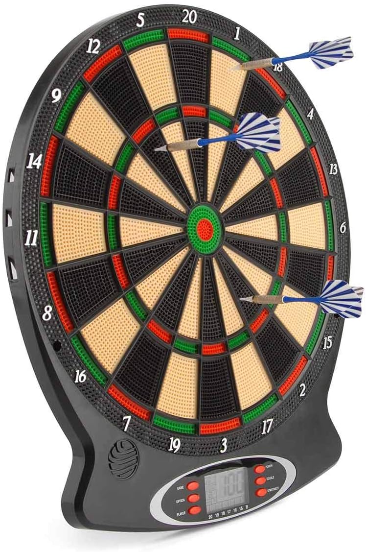 Toyrific Children's Electronic Dartboard with LED Digital Score Display and Plastic Tip Darts