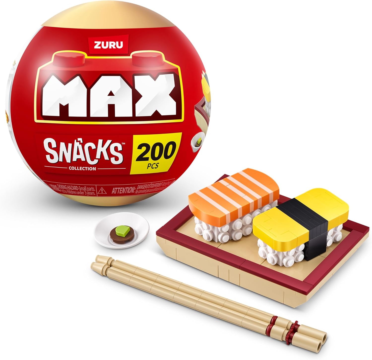 MAX Premium Snacks Building Bricks (Sushi) Novelty Unboxing Toy Collectible Mini's by ZURU