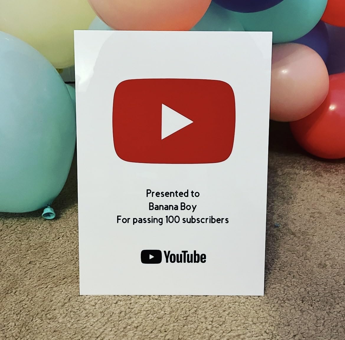White YouTube Subscriber Play Button Award
