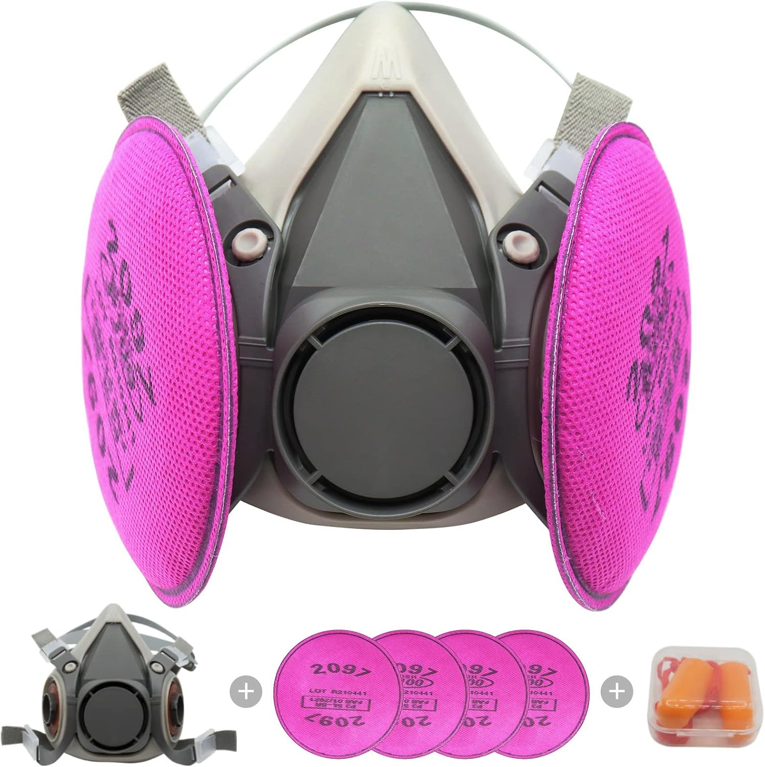 Reusable Respirator Mask - Respirator Mask with Filters, Dust Mask for Spray Paint Chemicals Epoxy Resin