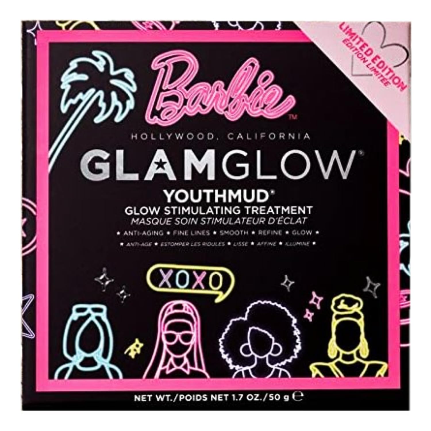 Glamglow Limited Edition Barbie YOUTHMUD Glow Stimulating Treatment Face Mask - 1.7 oz / 50 g