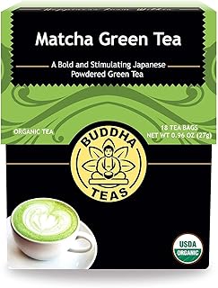 Buddha Teas - Organic Matcha Green Tea - For Health & Wellbeing - Organic Tea - With Antioxidants & Minerals - Clean Ingredients - Caffeinated - OU Kosher & Organic - 18 Tea Bags (Pack of 1)