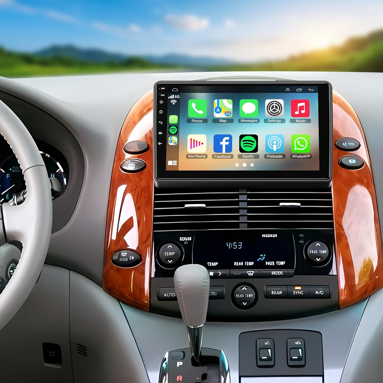 4G+64G Car Radio for Toyota Sienna 2004-2010, Wireless Carplay&Android Auto with Android 13 Support Bluetooth/Voice Control/GPS/WiFi/Back-up Camera/SWC/FM, 9 Inch IPS Touch Screen Radio for Sienna