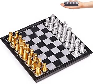 5" Mini Chess Set Travel Board Game with Magnetic Folding Chess Board Portable and Store Chess Pieces Pocket Chess Games for Kids and Adult,Easy to Carry